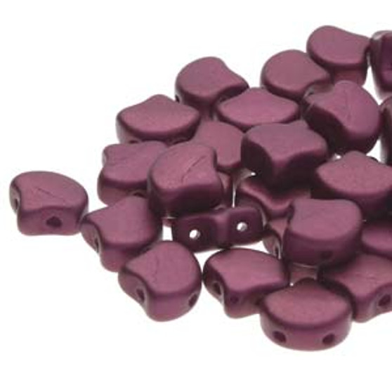 GNK8702010-29721 - 7.5mm - Matubo Czech - Chatoyant Shimmer Burgundy - 10gm bag (approx 38 beads) - Glass Ginko Bead