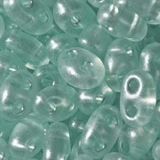 Preciosa - Czech Twin Beads -  (TWN08158) Crystal Lt Aqua Pearl (20gm Vial)