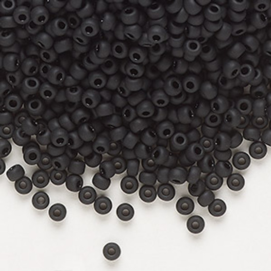 8-401F - 8/0 - Miyuki - Opaque Matt Black - 50gms - Glass Round Seed Bead