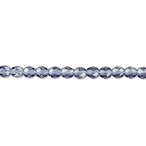 4mm - Czech - Montana Blue - 1200 beads (1 Mass) - Faceted Round Fire Polished Glass