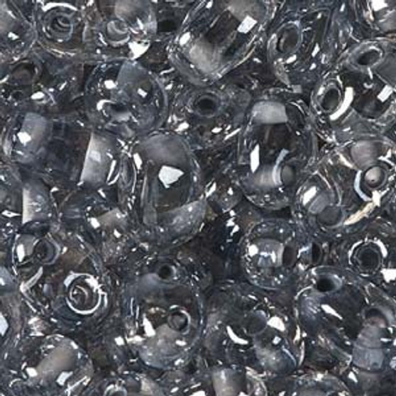 Preciosa - Czech Twin Beads -  (TWN38642) Crystal - Gray Colour Lined (20gm Vial)