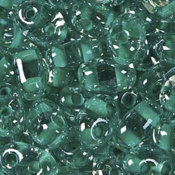 Preciosa - Czech Twin Beads -  (TWN38658) Crystal - Green Colour Lined (20gm Vial)