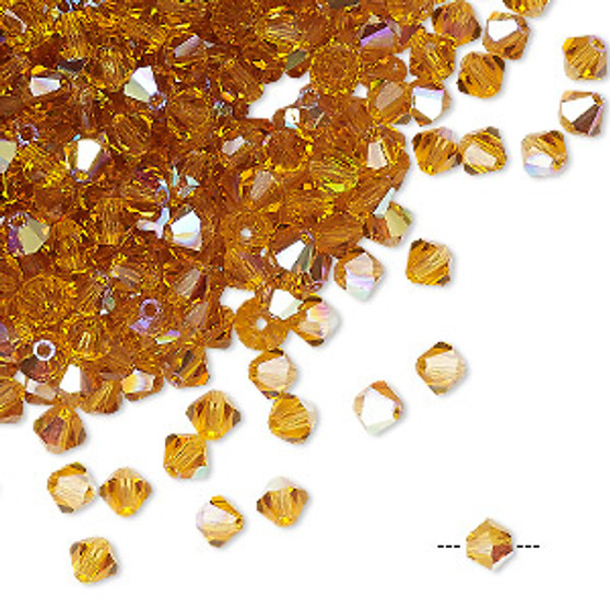 4mm - Preciosa Czech - Topaz AB - 720pk - Faceted Bicone Crystal