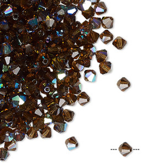4mm - Preciosa Czech - Smoked Topaz AB - 720pk - Faceted Bicone Crystal