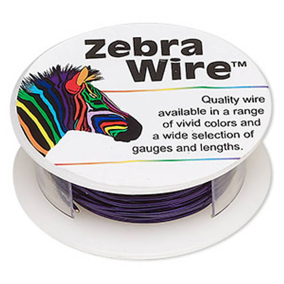 Wire, Zebra Wire™, color-coated copper, purple, round, 20 gauge. Sold per 15-yard spool.