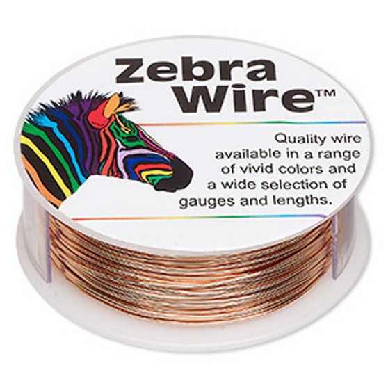 Wire, Zebra Wire™, natural copper, round, 22 gauge. Sold per 1/4 pound spool, approximately 45 yards.