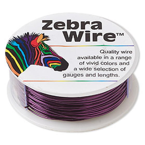 Wire, Zebra Wire™, color-coated copper, purple, round, 22 gauge. Sold per 1/4 pound spool, approximately 45 yards.