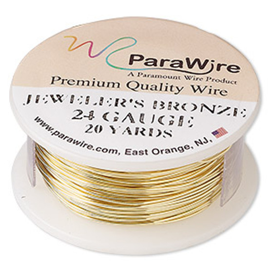 Wire, ParaWire™, brass, jeweler's bronze, round, 24 gauge. Sold per 20-yard spool.