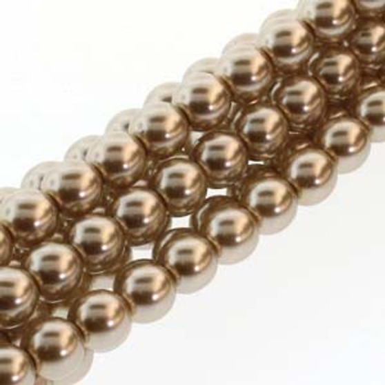 PRL06-70417 - 6mm - Preciosa Czech - Cocoa - Strand (75 beads) - Round Glass Pearl