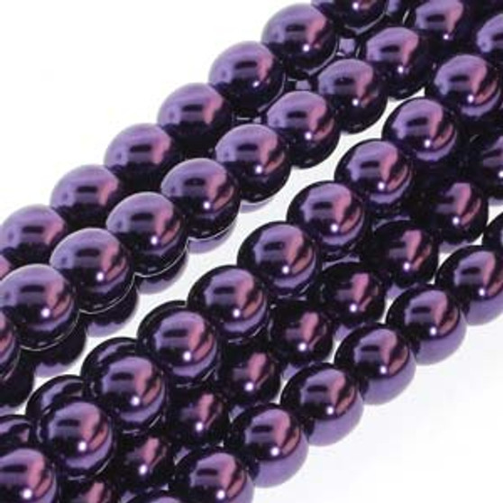 PRL04-70038 - 4mm - Preciosa Czech - Purple - Strand (120 beads) - Round Glass Pearl