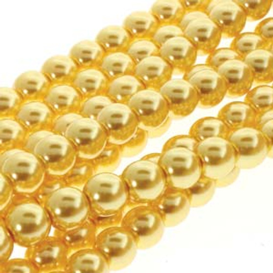 PRL04-70081 - 4mm - Preciosa Czech - Sunglow - Strand (120 beads) - Round Glass Pearl