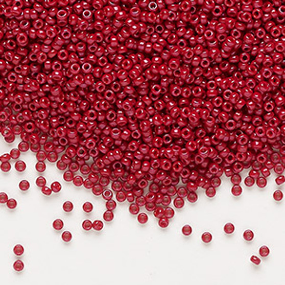 15-1464 - 15/0 - Miyuki - Opaque Outside Dyed Maroon - 8.2gms - Glass Round Seed Beads