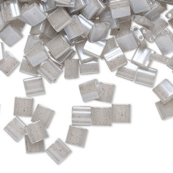 TL526 - Miyuki Tila - Opaque Ceylon Light Grey - 10gms - Two Hole Square glass beads