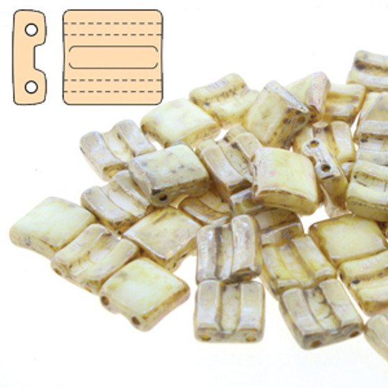 LAST STOCK: FXRH8703000-43500 - Fixer Bead with Horizontal holes - Chalk Rembrandt - 10gms (approx 26 beads)