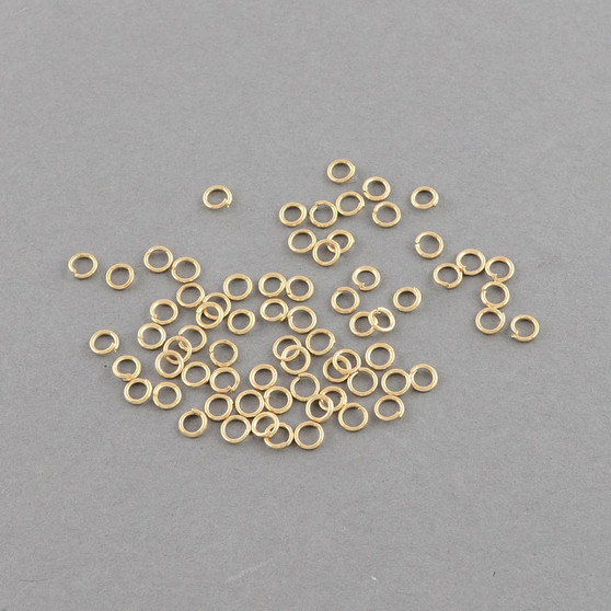 Jump Rings, Light Gold, 7x0.7mm, Inner Diameter: 6mm, 21 Gauge - 100pk