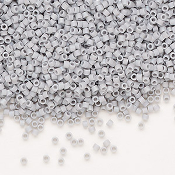 DB1598 - 11/0 - Miyuki Delica - Opaque Ghost Grey AB - 50gms - Cylinder Seed Beads