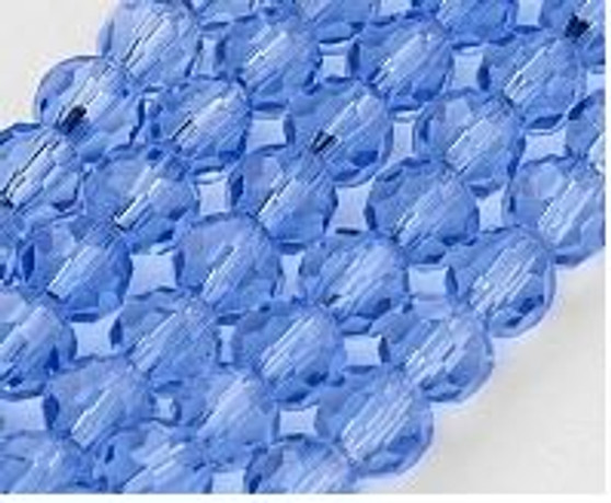 10mm Faceted Round Glass Bead Strand BLue (approx 33 beads) Limited Stock