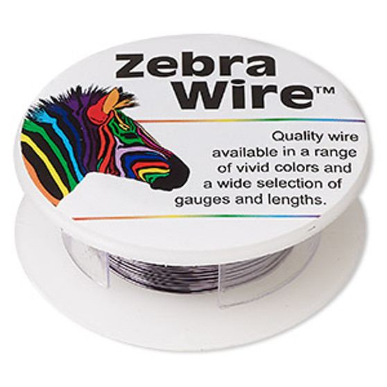 Wire, Zebra Wire™, color-coated copper, midnight blue, round, 24 gauge. Sold per 20-yard spool.