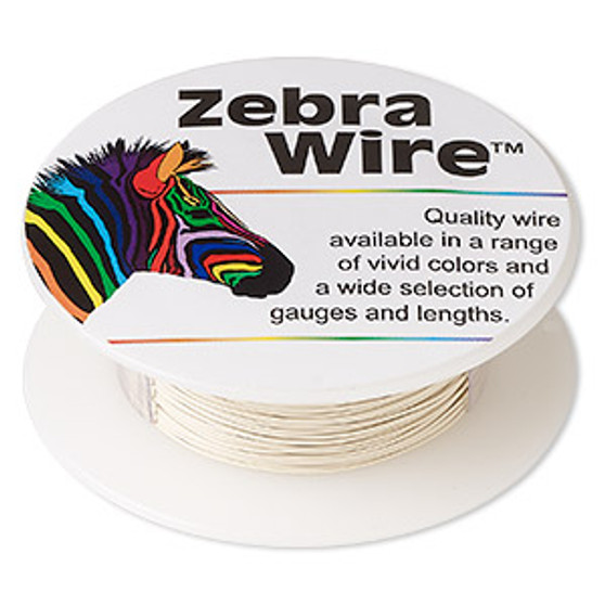 Wire, Zebra Wire™, color-coated copper, cream, round, 26 gauge. Sold per 30-yard spool.
