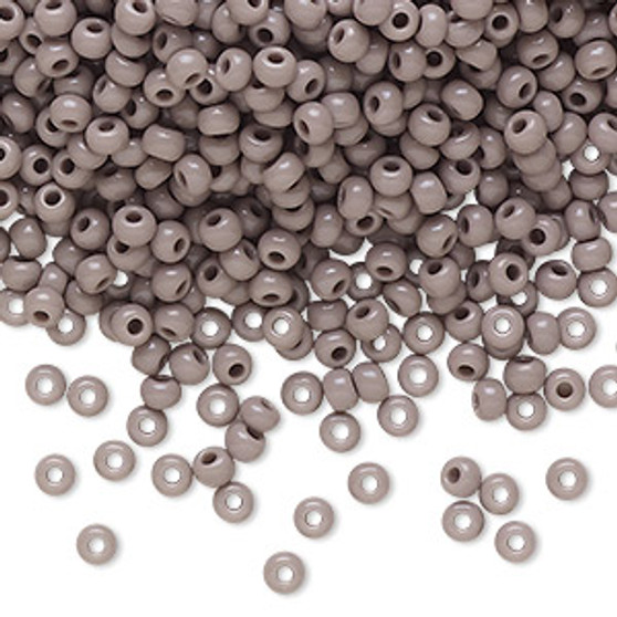 Seed bead, Preciosa Ornela, Czech glass, opaque grey, #8 rocaille. Sold per 50-gram pkg.