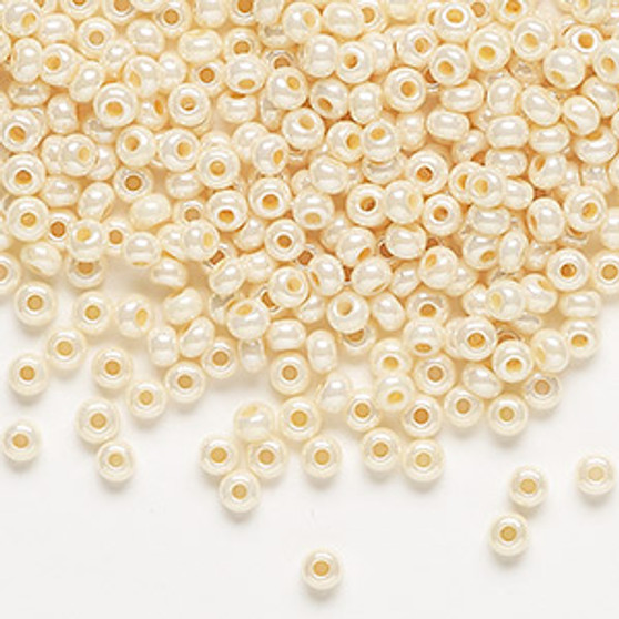 Seed bead, Preciosa Ornela, Czech glass, opaque shell luster, #8 rocaille. Sold per 50-gram pkg.