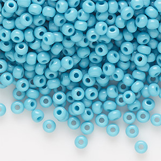 Seed bead, Preciosa Ornela, Czech glass, opaque turquoise blue, #8 rocaille. Sold per 500-gram pkg.