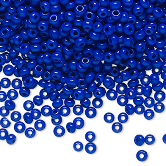 Seed bead, Preciosa Ornela, Czech glass, opaque lapis blue, #8 rocaille. Sold per 500-gram pkg.