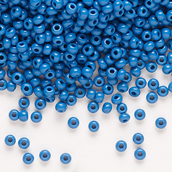 Seed bead, Preciosa Ornela, Czech glass, opaque denim blue, #8 rocaille. Sold per 500-gram pkg.