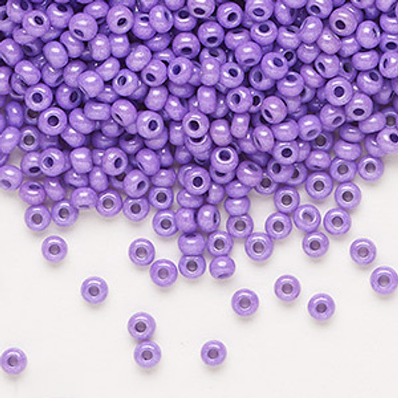 Seed bead, Preciosa Ornela, Czech glass, opaque lilac luster, #8 rocaille. Sold per 500-gram pkg.