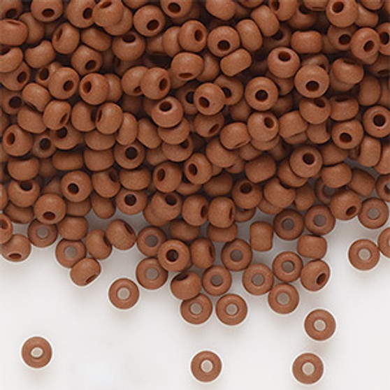 Seed bead, Preciosa Ornela, Czech glass, opaque matte brown, #8 rocaille. Sold per 500-gram pkg.