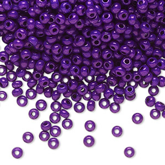 Seed bead, Preciosa Ornela, Czech glass, opaque terra intensive violet, #8 rocaille. Sold per 500-gram pkg.