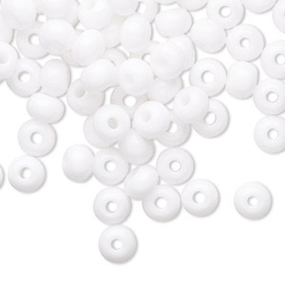 Seed bead, Preciosa Ornela, Czech glass, opaque white, #2 rocaille. Sold per 50-gram pkg.