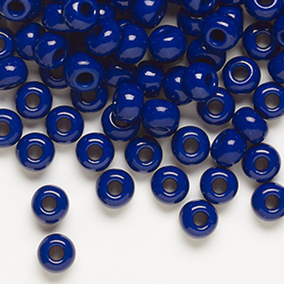 Seed bead, Preciosa Ornela, glass, opaque cobalt blue, #2 rocaille. Sold per 50-gram pkg.