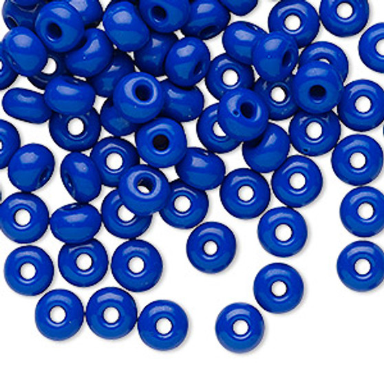 Seed bead, Preciosa Ornela, Czech glass, opaque blue, #2 rocaille. Sold per 50-gram pkg.