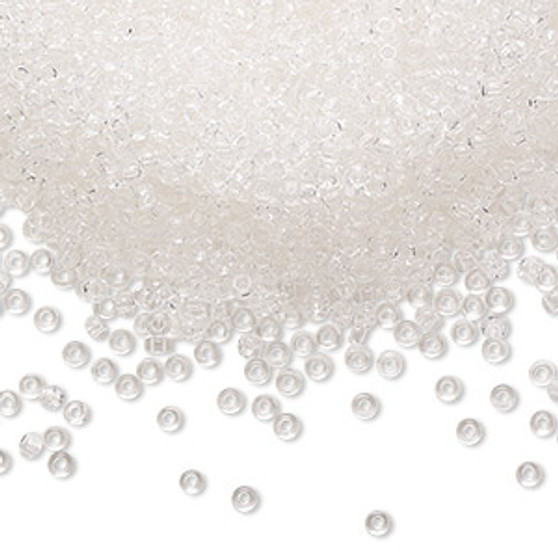 Seed bead, Preciosa Ornela, Czech glass, transparent crystal clear (00050), #11 rocaille. Sold per 50-gram pkg.