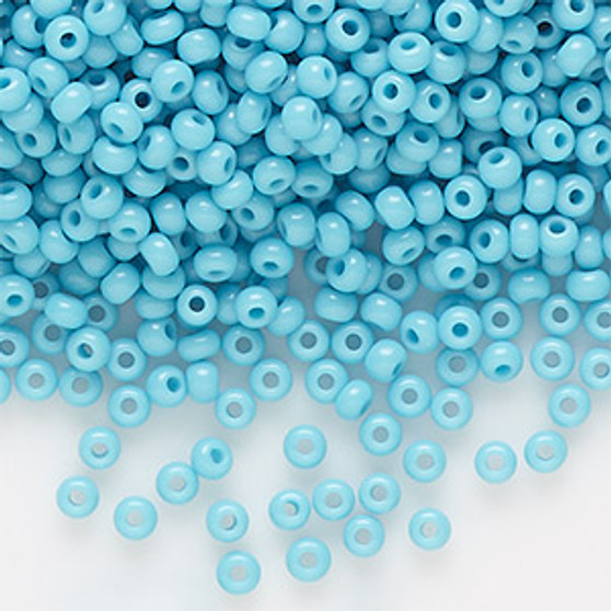 Seed bead, Preciosa Ornela, Czech glass, opaque turquoise blue (63030), #11 rocaille. Sold per 50-gram pkg.