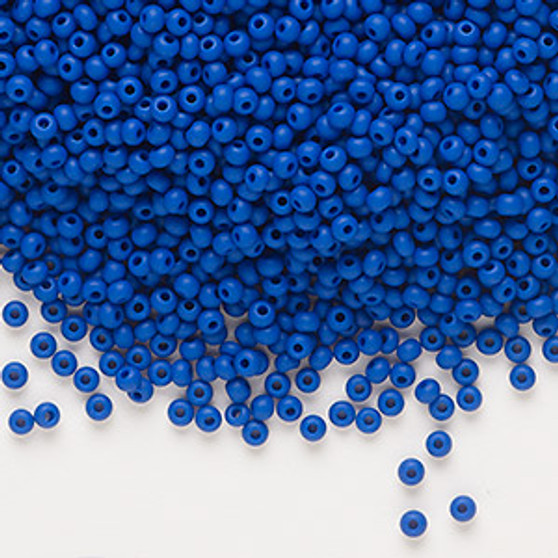 Seed bead, Preciosa Ornela, Czech glass, opaque matte blue, #11 rocaille. Sold per 50-gram pkg.