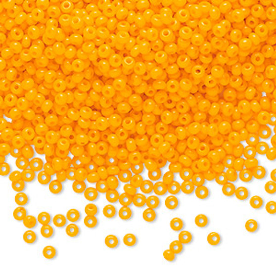 Seed bead, Preciosa Ornela, Czech glass, opaque orange (93110), #11 rocaille. Sold per 50-gram pkg.