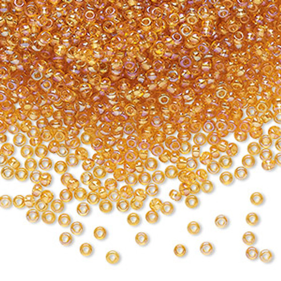 Seed bead, Preciosa Ornela, Czech glass, translucent rainbow topaz, #11 rocaille. Sold per 50-gram pkg.