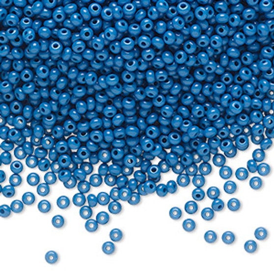 Seed bead, Preciosa Ornela, Czech glass, opaque patriot blue (33220), #11 rocaille. Sold per 500-gram pkg.