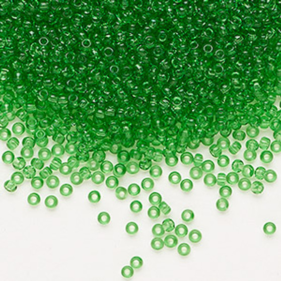 Seed bead, Preciosa Ornela, Czech glass, transparent light green (50100), #11 rocaille. Sold per 500-gram pkg.