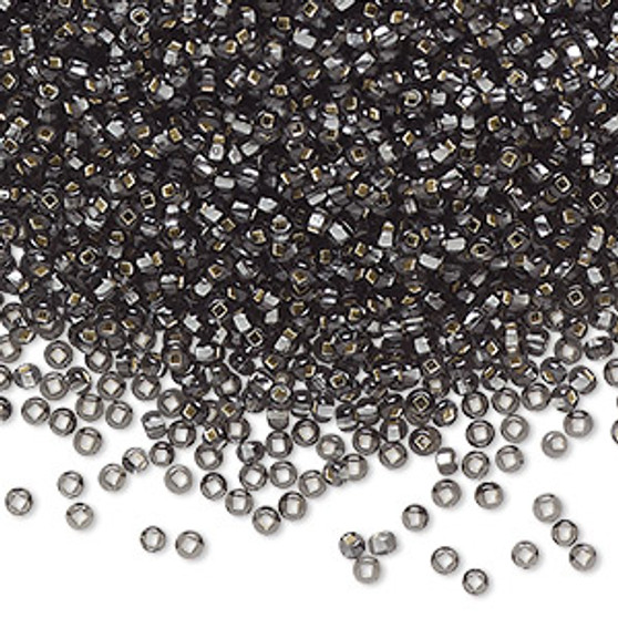 Seed bead, Preciosa Ornela, Czech glass, transparent silver-lined grey (47010), #11 rocaille with square hole. Sold per 500-gram pkg.