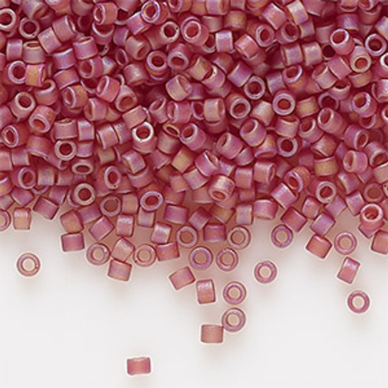 DB0867 - 11/0 - Miyuki Delica - Opaque Matt Rainbow Dark Cranberry - 7.5gms - Cylinder Seed Beads