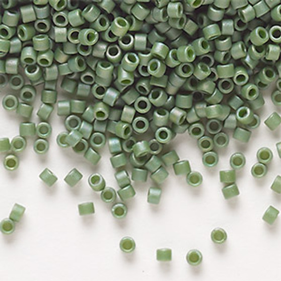 DB2312 - 11/0 - Miyuki Delica -  Op Mat Glazed Rainbow Basil Green - 7.5gms - Cylinder Seed Beads