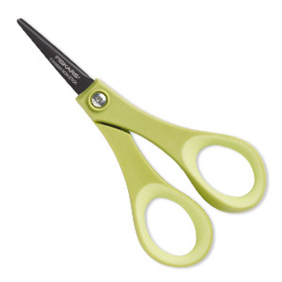 Scissors, FISKARS® Soft Grip®, plastic and titanium-coated stainless steel, 5x2-1/2 inches. Sold individually.