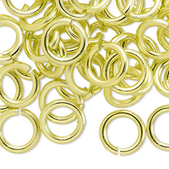 Jump ring, anodized aluminum, light green, 12mm round, 7.9mm inside diameter, 12 gauge. Sold per pkg of 100.