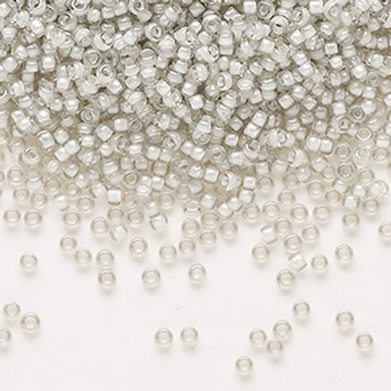 11-2268 - 11/0 - Miyuki - Translucent Moon stone Lined Luster Clear - 25gms - Glass Round Seed Bead