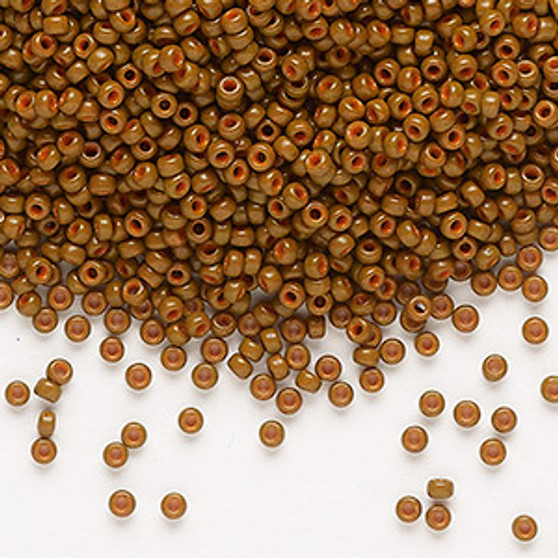 11-1687 - 11/0 - Miyuki - Opaque Matte Outside Dyed Sienna - 25gms - Glass Round Seed Bead