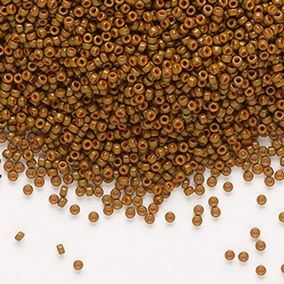 15-1687 - 15/0 - Miyuki - Opaque Matte Outside Dyed Sienna - 35gms - Glass Round Seed Beads