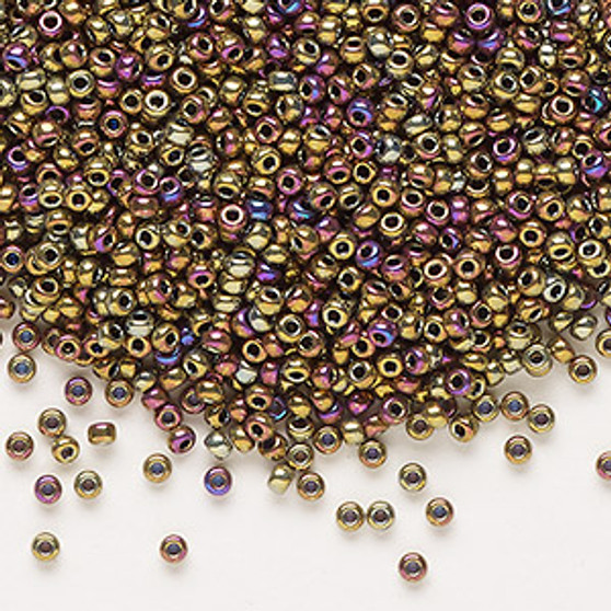 11-188 - 11/0 - Miyuki - Opaque Nickel Plated Iris Golden - 25gms - Glass Round Seed Bead